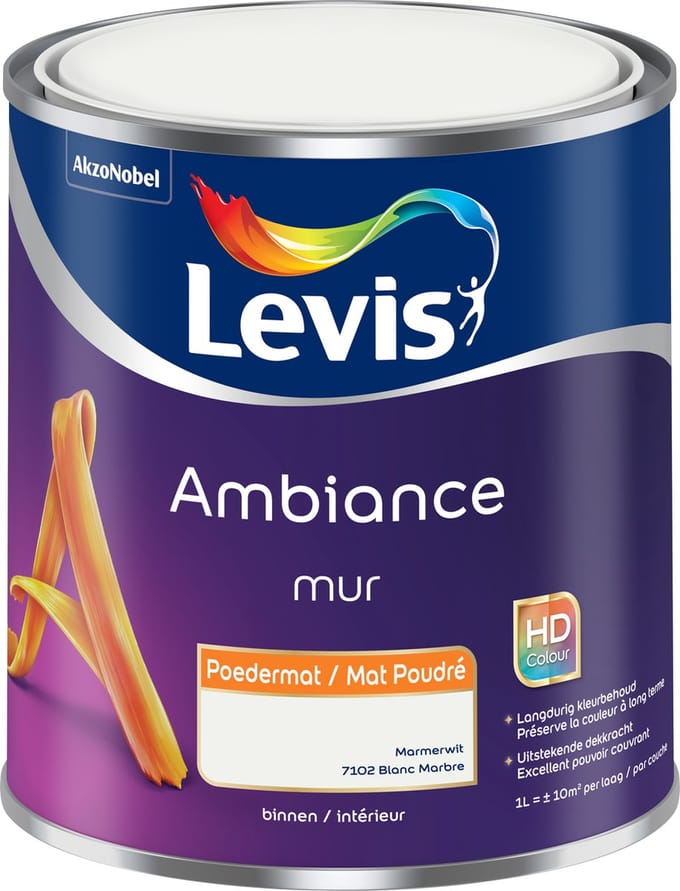 Levis - Ambiance Mur Poedermat - Leliewit - 1 L