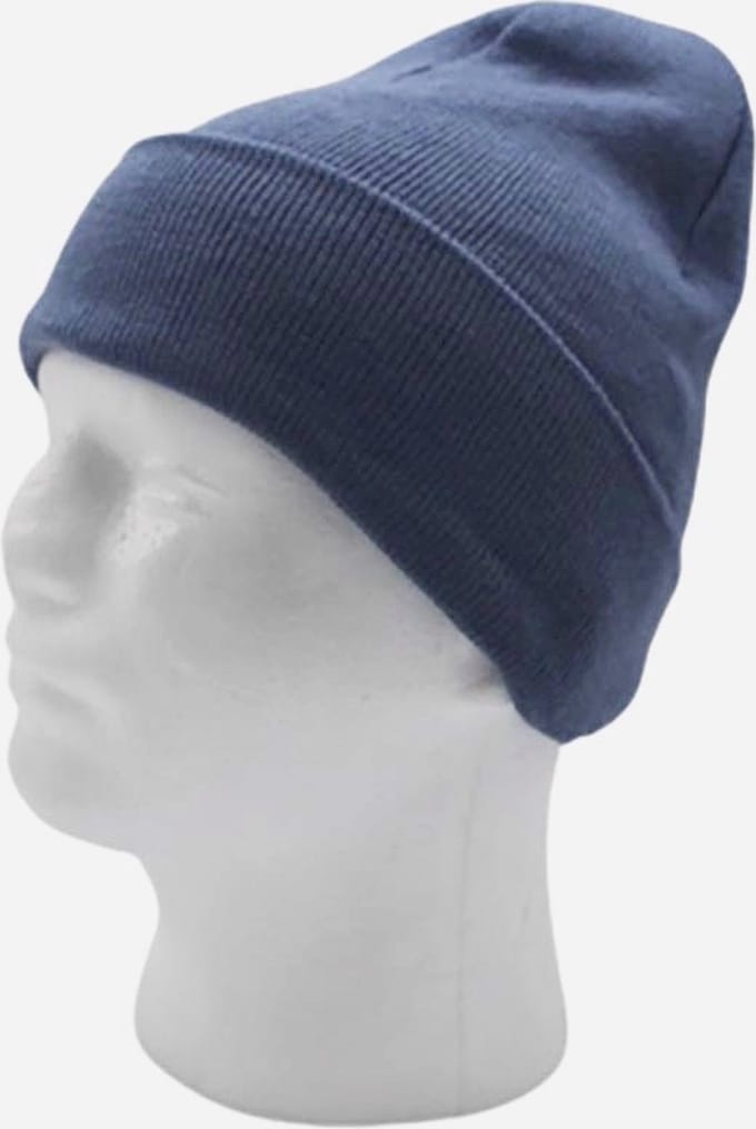 Jongens Muts Effen Blauw. Maat: S