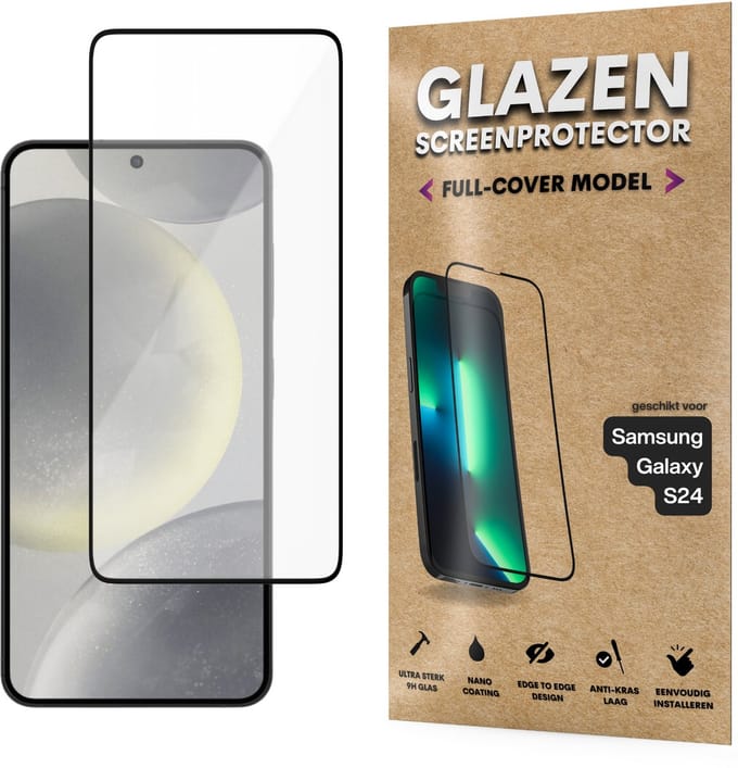 Screenprotector - Geschikt voor Samsung Galaxy S24 - Gehard Glas - Full Cover Tempered Glass - Case Friendly