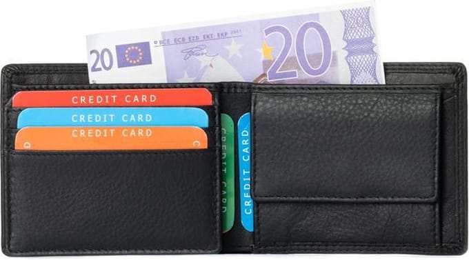 LeonDesign - Portemonnee Heren - Zacht Leer - Zwart - Compact Design