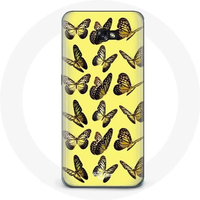 Case voor Samsung A5 2016 Vlinders Gele Achtergrond geel