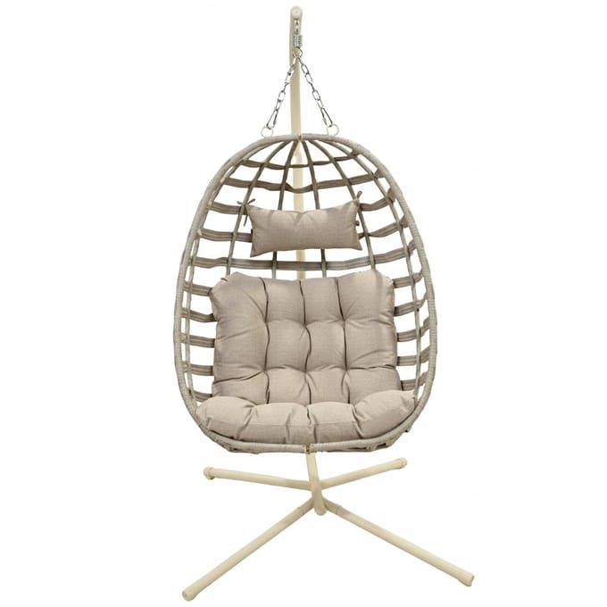 ProGarden - Hangstoel - met kruisframe - Met Kussen - Beige