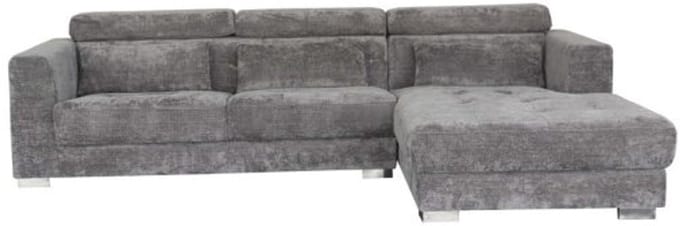 Tower Living Brighton 3-AL + Chaise R - fabric XS85 19 Light grey