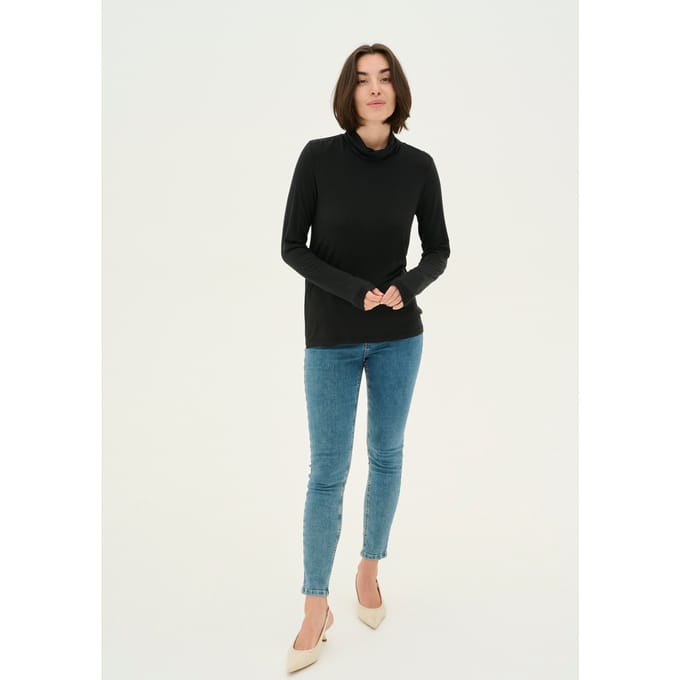 T-shirt met lange mouwen Slim fit black
