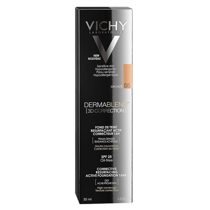 Vichy Dermablend™ 3D Correction Corrective Resurfacing Active Foundation 16hr 55 Bronze | Voor een vette en onzuivere huid 30 Make-up