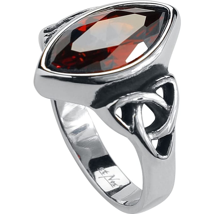 etNox hard and heavy - Gothic Ring - Celtic Red - voor Vrouwen - zilverkleurig
