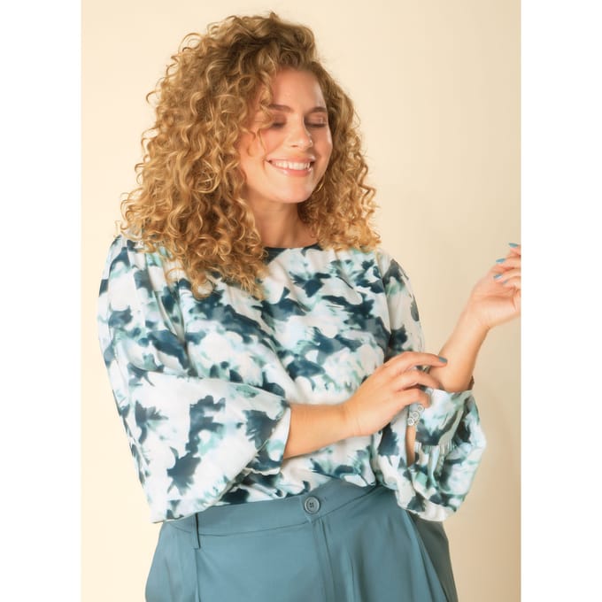 YEST CURVE Hanika Tops - Mint/Multi-Colour - maat 2(50)