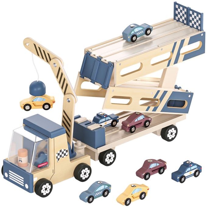 Topbright Houten auto transporter & racebaan