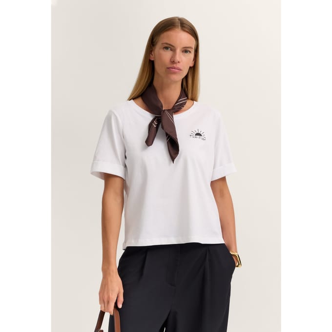 Bugatti Damen T-shirt met moderne pasvorm van katoen