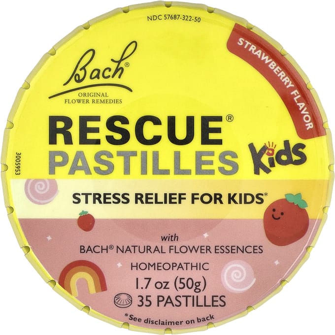 Bach, Rescue® Tabletten voor Kinderen, Stressverlichting, Aardbei, 35 Tabletten, 50 g (1,7 oz)