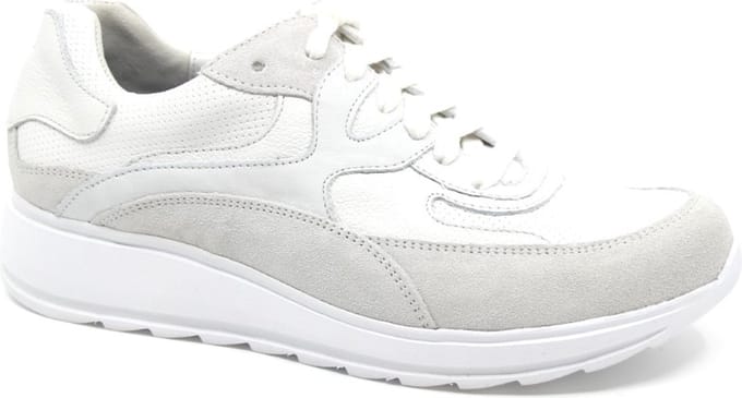Durea - 6272 H - Lage sneakersDames sneakers - Kleur: Wit/beige - Maat: 37.5