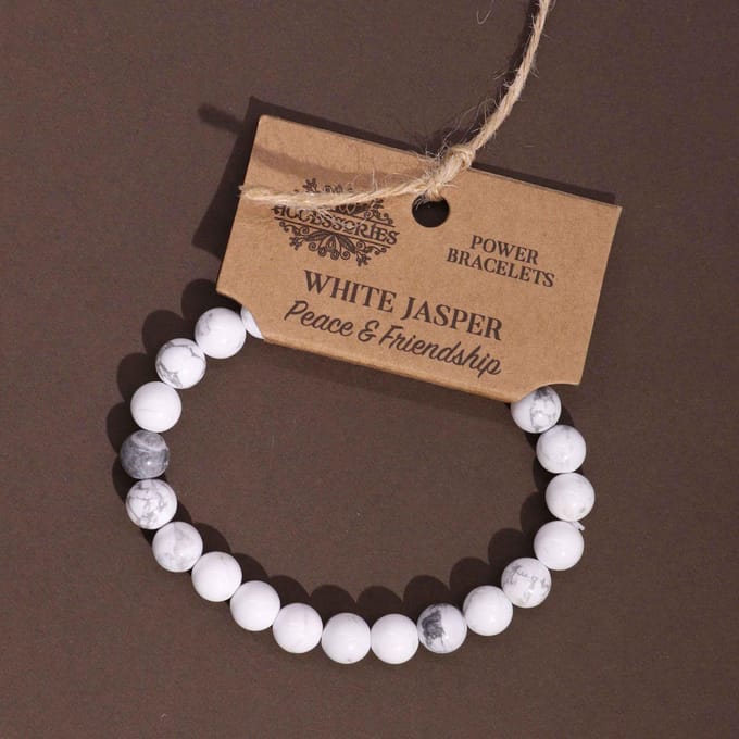 Power Armband - Witte Jaspis