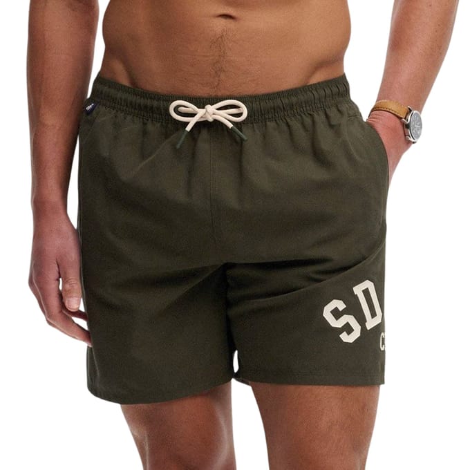 Superdry Printed Logo 16-Inch Zwemshort Green Grootte: M