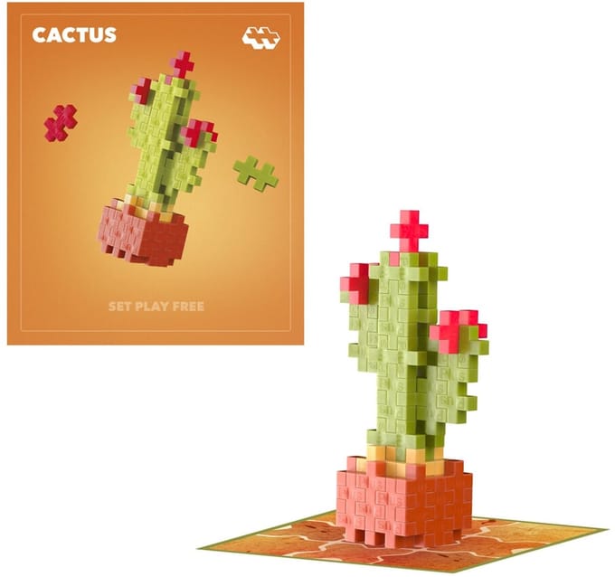 Plus-Plus Plant Pack Bloem Cactus 4343 - Botanical Bouwspeelgoed - Constructiespeelgoed - Set met 50 bouwstenen - Vanaf 5 jaar
