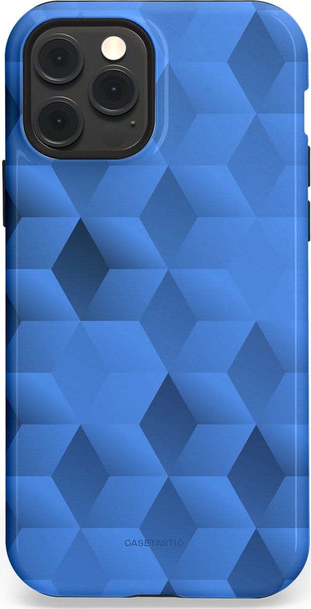 Casetastic hoesje geschikt voor Apple iPhone 12 / Apple iPhone 12 Pro - MagSafe - Dubbellaagse bescherming - Hexaflow - Fashion Case - Lavendel Donkerblauw