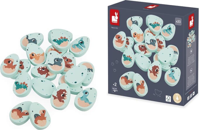 Janod - Dino - Memory spel - 10 Paren babydinosaurussen