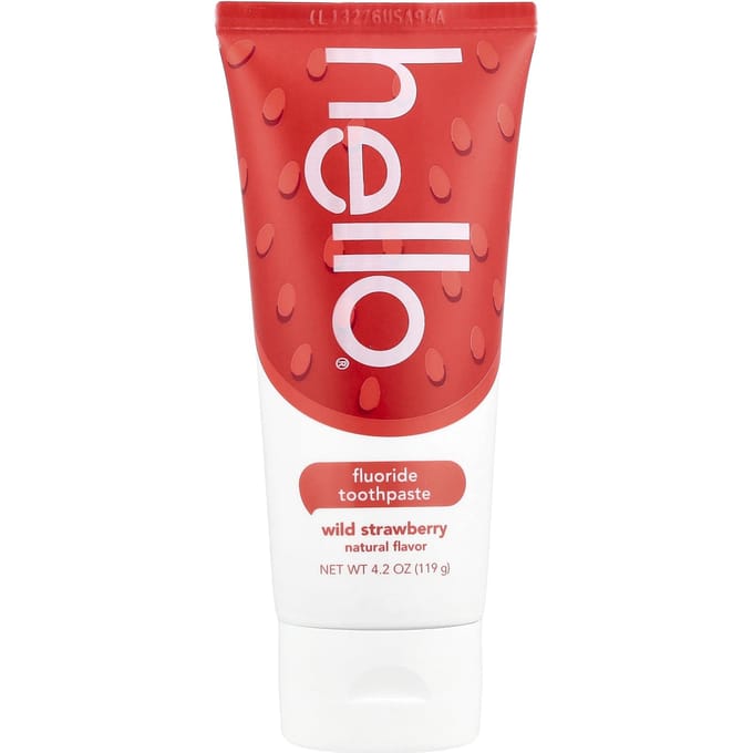 Hello, Kids, Fluoride Toothpaste, Ages 2+, Raspberry, 119 g (4.2 oz) red