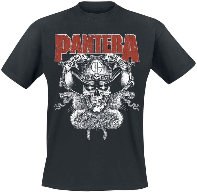 Pantera CFH Texas Skull Heren T-shirt - zwart - S