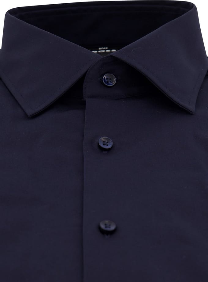 Hugo Boss overhemd mouwlengte 7 donkerblauw