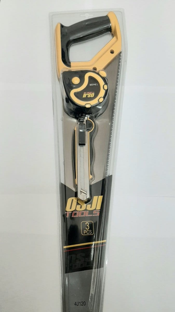 gereedschapset : handzaag + rolmaat + hobbymes Osji Tools