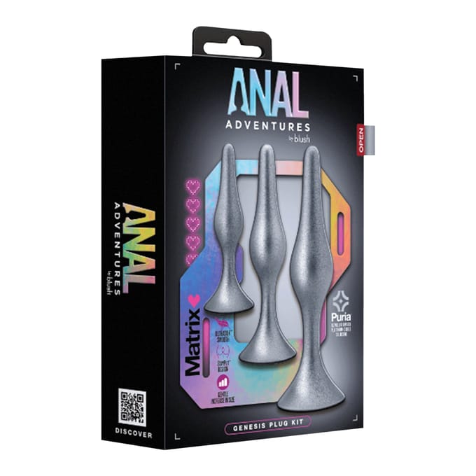 Blush Anal Adventures Matrix Genesis plug set Stellar - Grijs - 13.3 cm