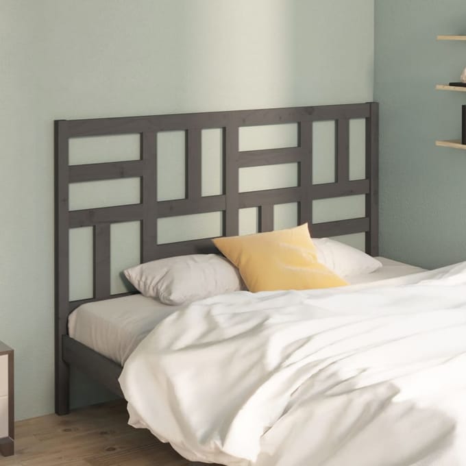 vidaXL - Hoofdbord - 126x4x104 - cm - massief - grenenhout - grijs