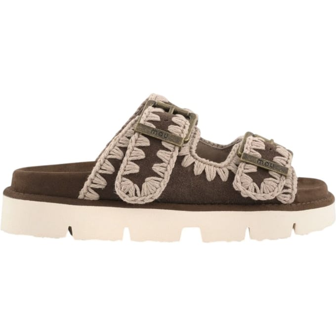 Mou Bio Sandal Two-buckles Slippers - Dames - Bruin - Maat 37