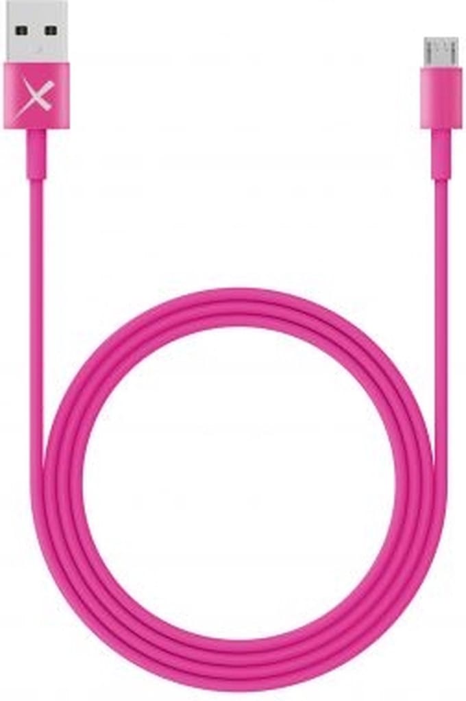 XLayer USB naar Micro-USB kabel - Oplaadkabel 3A voor Micro-USB apparaten - USB 3.0 5 Gb/s - 1 meter - roze