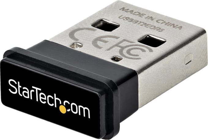 StarTech.com USB Bluetooth 5.0 Adapter USB Bluetooth Dongle Receiver Range Up to 10M