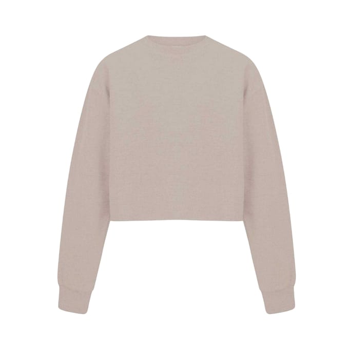 Miso Dames-sweatshirt met ruime pasvorm en korte mouwen (Zand)