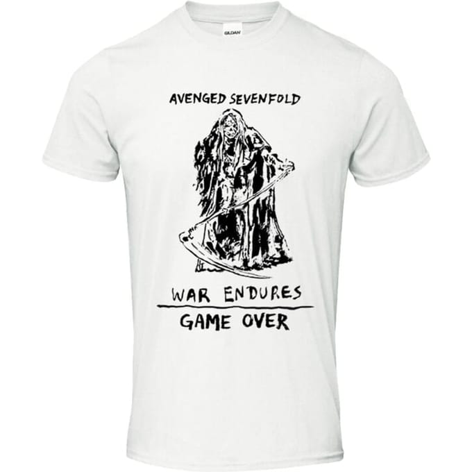 Avenged Sevenfold T-shirt - Game Over - S tot XXL - voor Mannen - wit