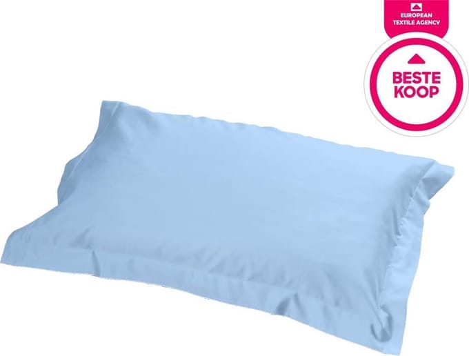 SENZATIONE 100% Katoen Satijn 2 PACK 2x Oxford Kussenslopen met Volant 60x70+20+5 cm BLEU