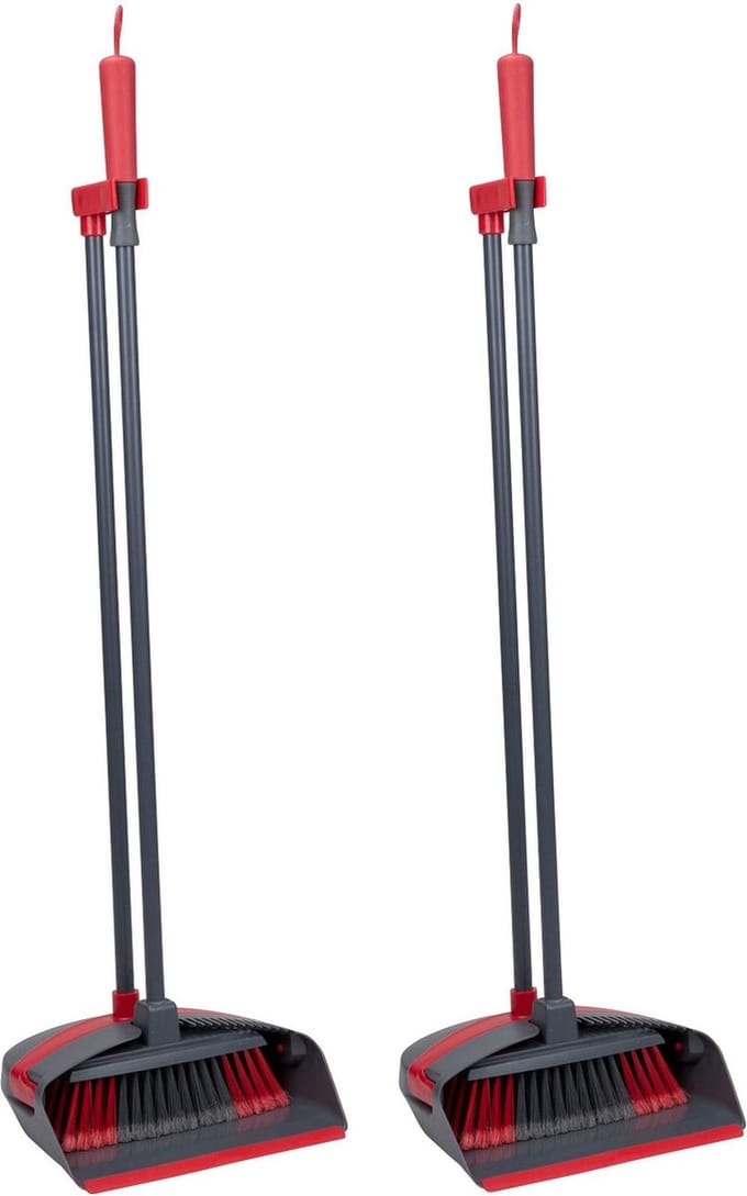 Dirt Devil Luxe stoffer met lange steel en blik - 2 st - 92 cm - kunststof