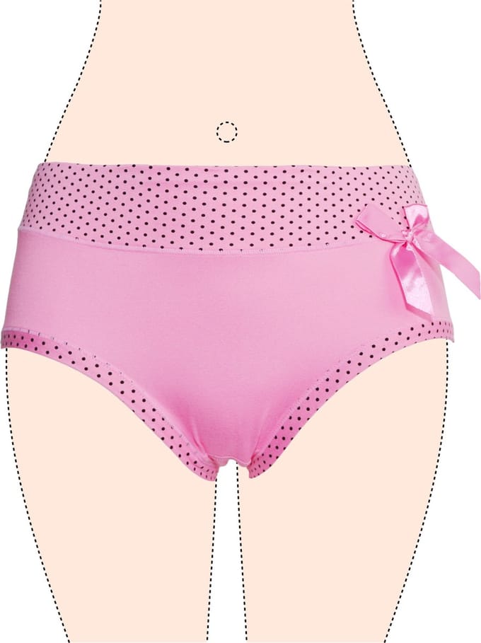 Dames slips 3 pack effen met stippels roze M