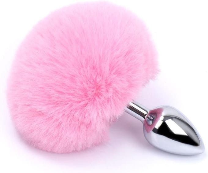 Buttplug konijnenstaart - roze