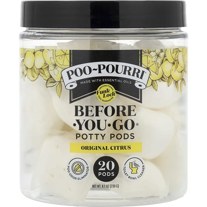 Poo-Pourri, Before-You-Go® Potty Pods, Original Citrus, 20 Pods, 8,1 oz (230 gram) beige