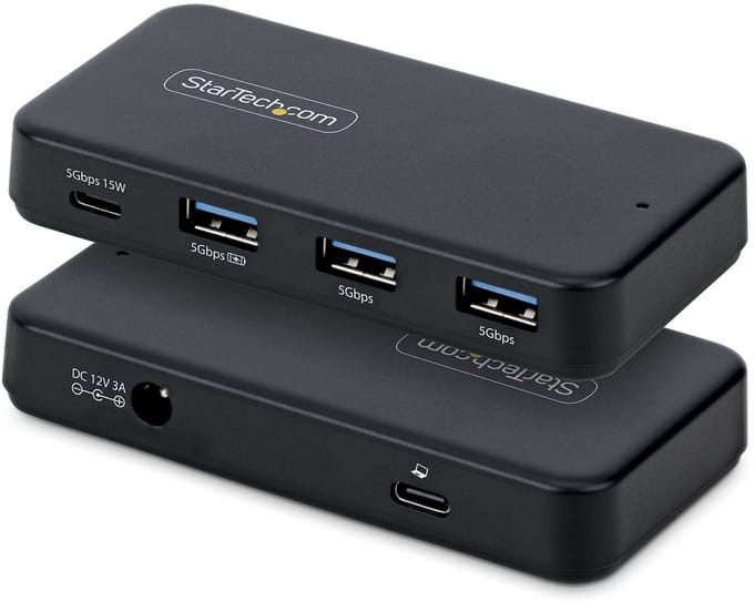 StarTech.com 4-Port USB-C en USB-A Hub, 5Gbps, Self Powered, 2-in-1 USB-C en USB-A Host Kabel, 1x USB-C en 3x USB-A (1x BC 1.2), Inclusief 36W Power Adapter
