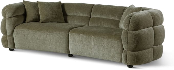 MASSIVMOEBEL24.DE 3-zitsbank groen 100% polyester 260x100x76 cm SOFAS gemonteerd