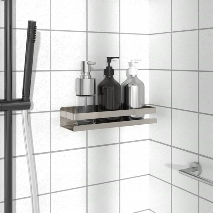 vidaXL - Doucherekje - 30x10x6 - cm - geborsteld - 304 - roestvrij - staal