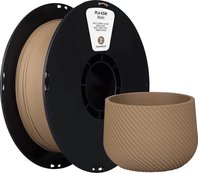 Kexcelled PLA Mat Bruin Papier/Matte Kraft 1.75mm 1kg 3D Printer filament