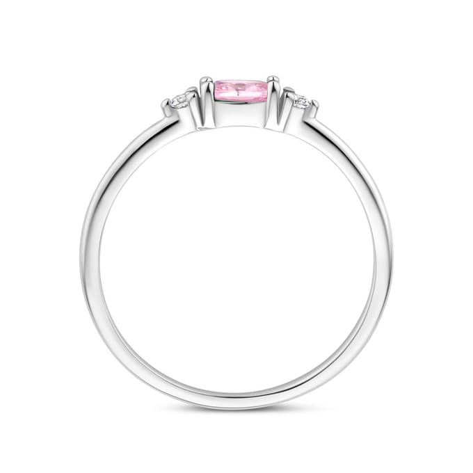 Gerhodineerd Zilver Ring Wit En Roze Met Zirkonia 1339063
