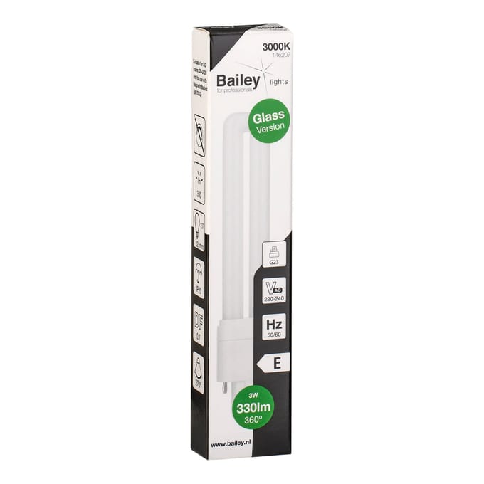 Bailey Led Pl Glas G23 2P 3W 330Lm 3000K Commerciële Lamp - 146207