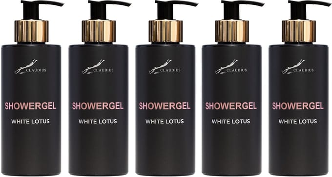Showergel White Lotus 300 ml - gouden pomp - 5 stuks