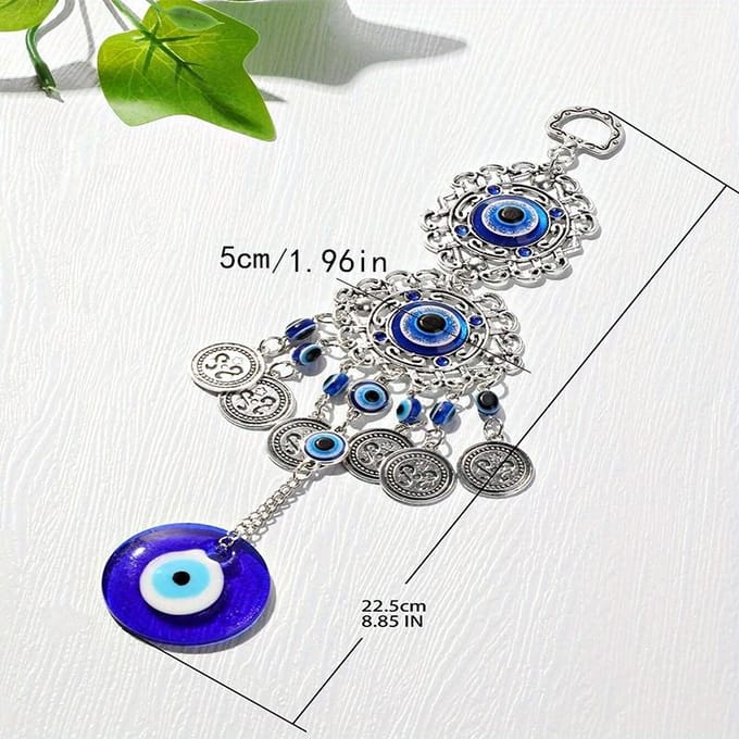 Turkse Blauwe Oog Hanger Duivels Oog Legering Wanddecoratie Blauwe Geglazuurde Ogen gray