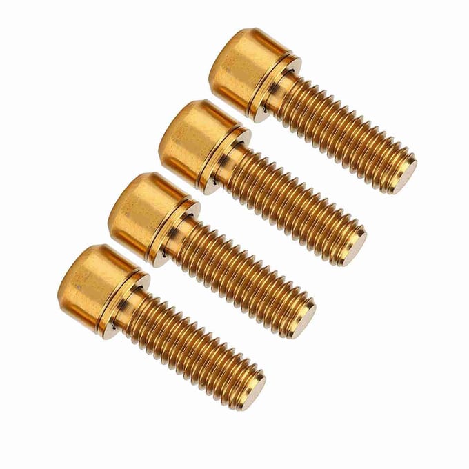 Lot de 4 boulons de serrage de frein à disque de vélo M6 x 18 mm, vis fixes avec joint Purple brown