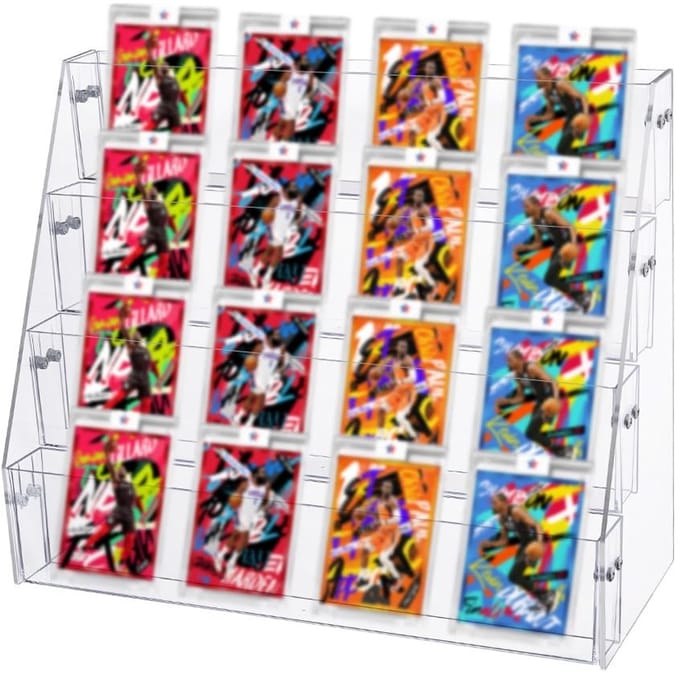 Dailygoods - 4-Tier Acryl Display Stand voor Wenskaarten en Sportkaarten