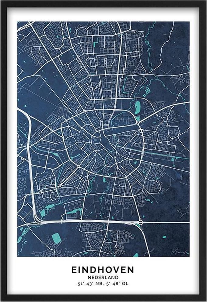Poster Stad Eindhoven A4 - 21 x 30 cm (Exclusief Lijst)