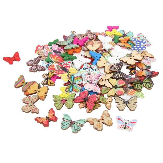 100 Stuks Vlinderknopen Kleurrijk Cartoon Duurzaam Schattig DIY Accessoires voor Naaien Knutselen