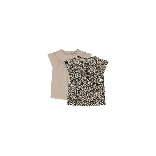 Prénatal peuter T-shirts 2 stuks Light Brown Melange 80 dames