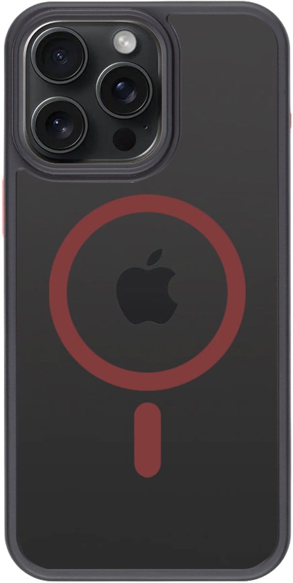 Tactical iPhone 15 Pro Max MagForce Hyperstealth 2.0 Cover – Hoesje met Losse Klikbare Knoppen – Black/Red